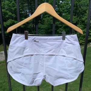 White Lululemon Speed Up Short (2.5 inseam)